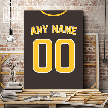 San Diego Jersey Custom Canvas Print Wall Art for Boy Girl Men Women Baseball Personalized Canvas Art